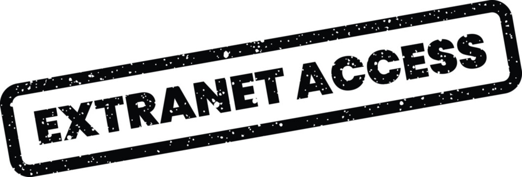 Distressed grunge style rectangular stamp indicating EXTRANET ACCESS for secure network entry or restricted portals
