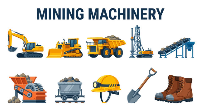 Mining Excavator Dump Truck Drill Rig and Safety Gear for Mineral Extraction Operations