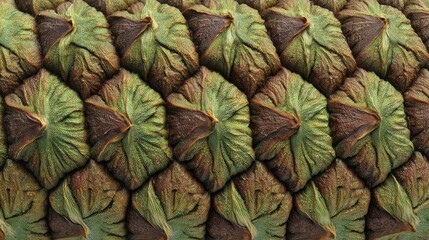 Obraz premium Fresh Green Pineapple Skin Textured Background Healthy Food Concept