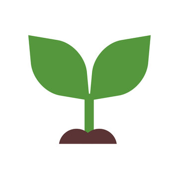 Vector icon of plant sprout or seedling