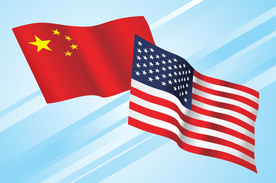 Flag of China and USA, Vector