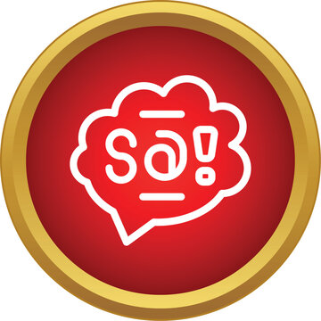 Swear word symbol in a speech bubble on a red circle, representing profanity or bad language