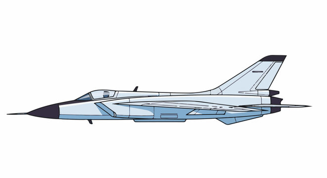 A side profile illustration of a streamlined, dual-engine fighter jet aircraft