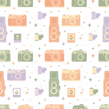 Seamless Camera and Photography Equipment Pattern