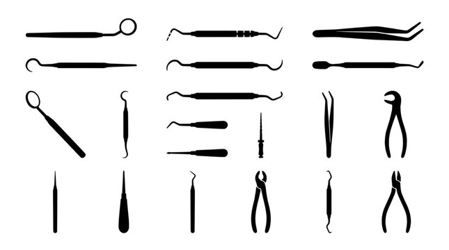 Knife tactical combat icons set with double-edged blades and white minimalist background for game, gear, and UI design
