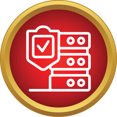 Naklejka premium Protecting server data and network with cyber security shield