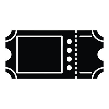 Black and white illustration of a ticket stub with perforation line icon