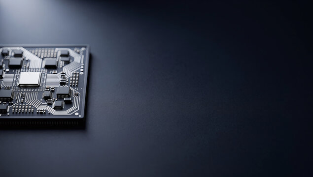 Circuit board plastic black matte texture wide framing horizontal