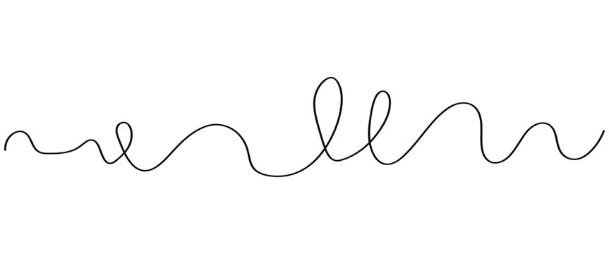 Curved squiggle line illustration perfect for playful dividers social media layouts invitations logos planners and modern minimal design projects