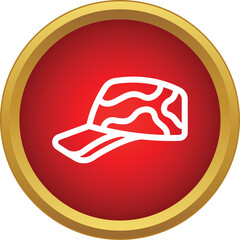 Fototapeta premium Camouflage cap icon symbolizing military gear and tactical wear