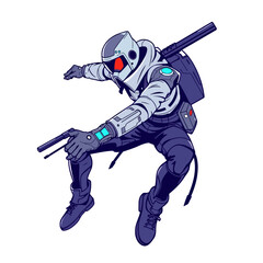ninja warrior vector illustration © Auto-Skyyy