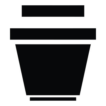 Simple black graphic design element with rectangles and trapezoid shape icon