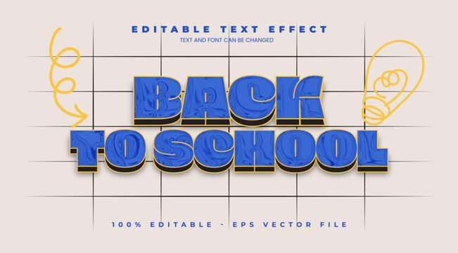 Back To School Editable text effect in modern trend style
