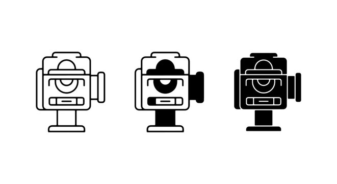 Surveying Equipment Icons, Laser Level Tool Vector Graphics, Construction Measurement Device Set