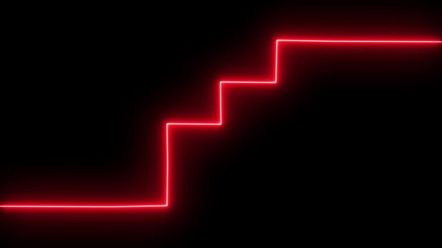 A minimalist neon line icon glows with sharp, luminous edges, smoothly transitioning between vibrant colors 4k video