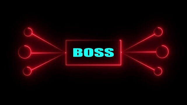 boss Information communication technology internet concept on virtual screen. 4k animation