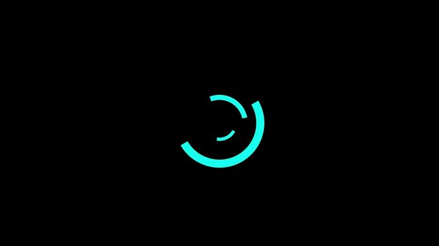 Mint colored futuristic HUD loading circle interface 4k 30fps 4k video