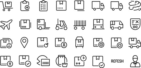 Fototapeta premium Black and white line for shipping delivery logistics and transportation services