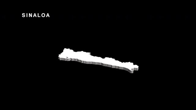 Sinaloa state of mexico map animation
