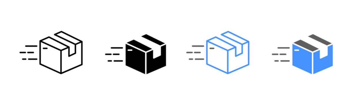 Quick Shipping Package and Express Fast Delivery Icon Vector Illustration