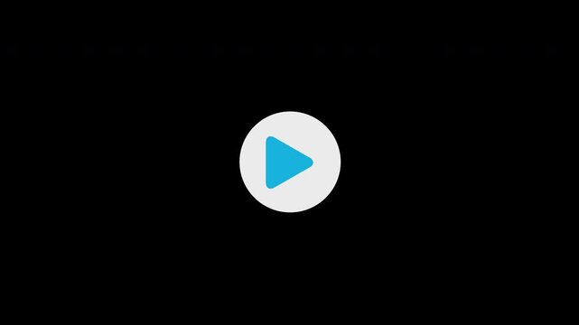 Play pause media player button icon animation on transparent background