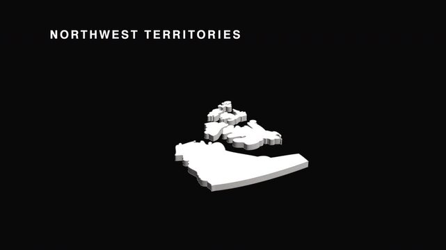 Northwest territories 3d map rotating animation