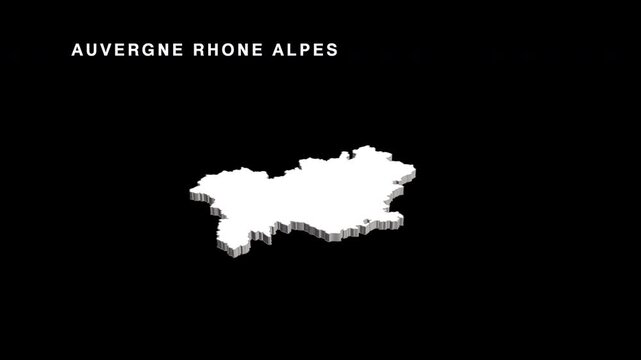 Auvergne rhone alpes france region map animation