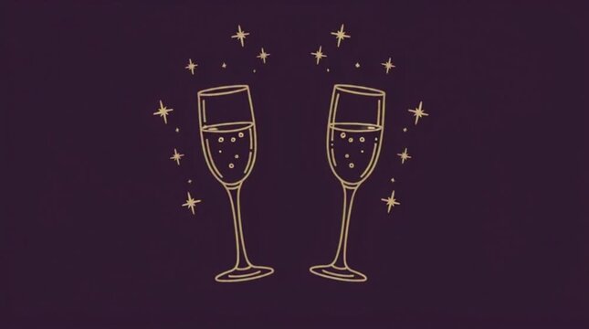 Champagne glasses clinking