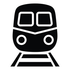 Black and white train icon on white background for transport or travel themes icon © MDRIDWNUL