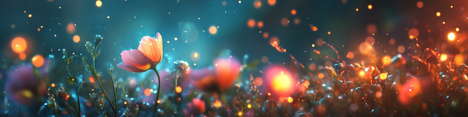 Obraz premium Fairytale Garden Path Illuminated by Sunset Glow