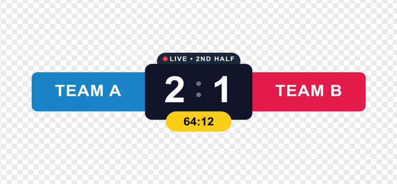 Football Soccer Scoreboard Overlay Template with Timer and Team Names