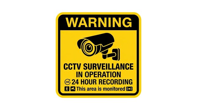 security camera warning sign