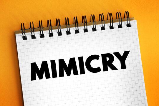 Mimicry is an evolved resemblance between an organism and another object, text concept on notepad