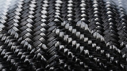 Obraz premium Braided Carbon Fiber Texture: Geometric Woven Material