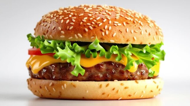 hamburger on white background