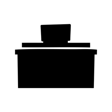 Silhouette of a trash compactor machine used for waste management processes