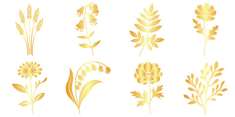 Fototapeta premium Collection of exotic herb elements detailed modern design, for seasonal greeting.