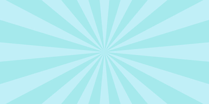 Blue pop sunburst background. Pop bright concentration line background and promotional template.
