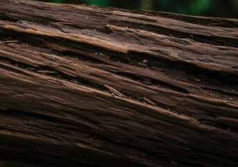 Fototapeta premium Gnarled and rugged wood texture captured in the dense, tropical rainforest. Deep grooves and ancient fibers reveal the raw power of nature ,timber ,rustic ,ecology