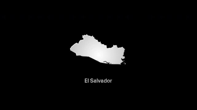 El salvador map revealing on black background