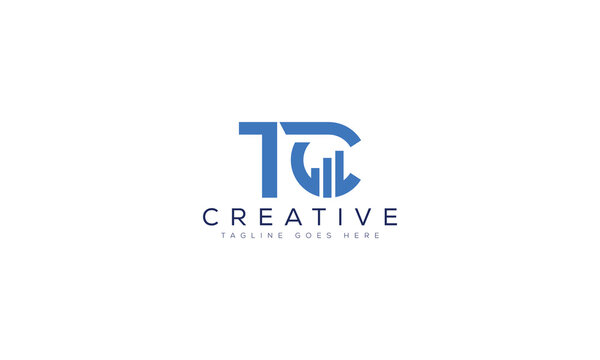 Abstract blue tg logo with graph elements and creative text, initial logo