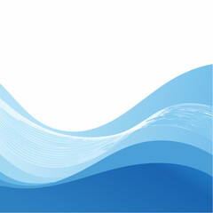 Obraz premium Abstract blue flowing wave background with dynamic lines and curves, representing water or a gentle motion with a clean white space for design