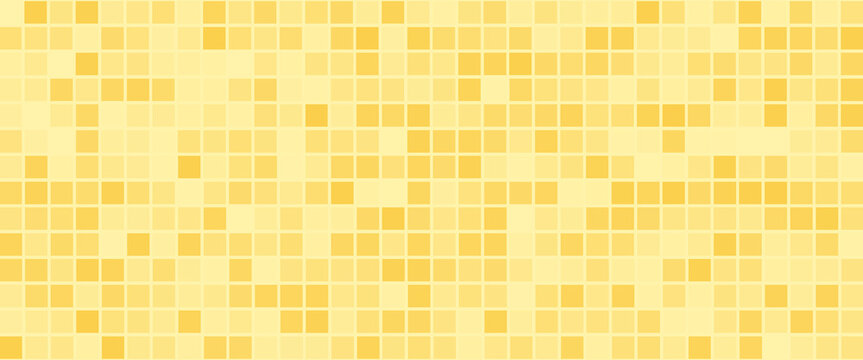 Yellow mosaic tile pattern kitchen, wall or floor. Yello color modern with floor pool square ceramic. Geometric interior tile with product scene, vector pixel background.vector eps 10