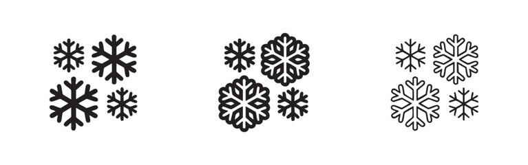 Obraz premium Multiple snowflakes winter icon set.
