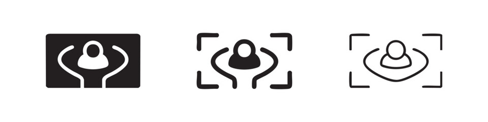User Profile Portrait Focus Icon Set in Three Styles © liubomir118809
