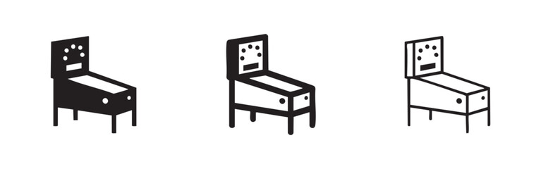 Pinball Machine Icon Set - Classic Arcade Game and Entertainment © liubomir118809