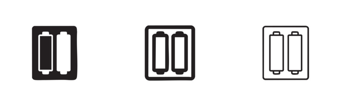 Vector Set of Two Batteries in Different Styles