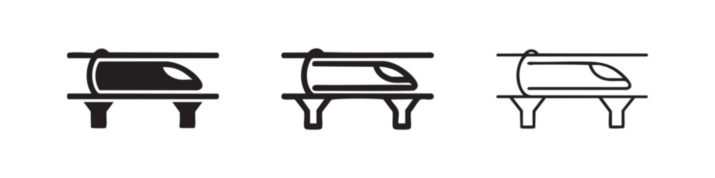 Vector Set of Monorail Icons in Different Styles