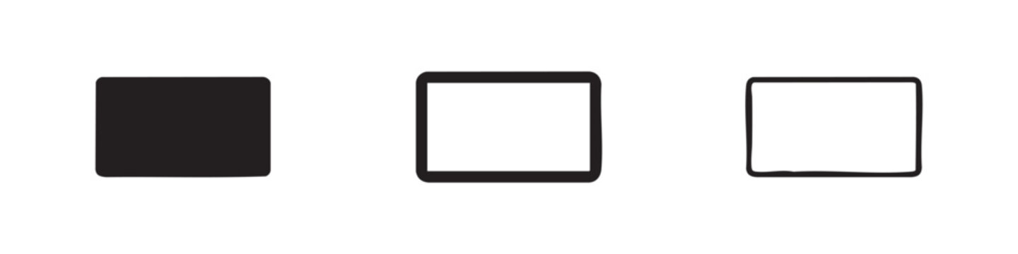 Square shape icon, solid, outline, irregular, simple geometric
