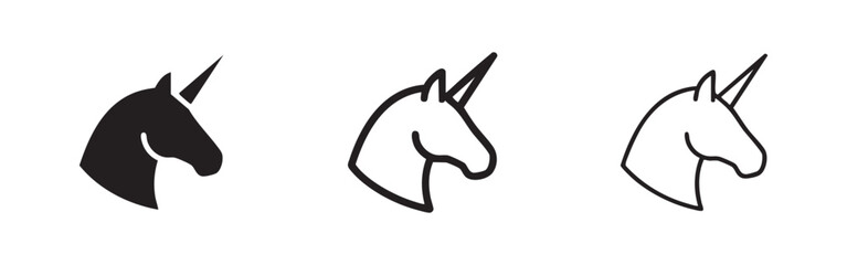 Obraz premium Unicorn Head Fantasy Mythology Icons Collection